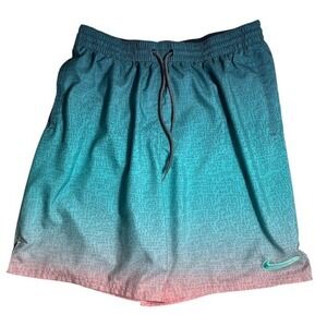 Nike Mens SZ L JDI Fade Volley Swim Shorts 9" Bleached Color Coral Surf -1313